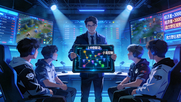 电子竞技职业赛场战术决策复盘现场